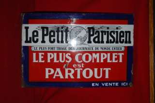   Plaque émaillée LE PETIT PARISIEN journal
