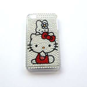 com Hello Kitty happy silver Rhinestone Bling Crystal back cover case 