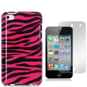  Black / Hot Pink Zebra Design Crystal Hard Skin Case Cover 