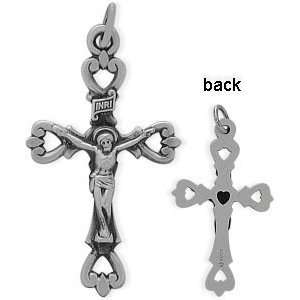  Stylish Genuine Sterling Silver Religious Heart Crucifix Jewelry
