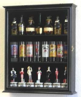Tall Shot Glass Shooter Display Case Cabinet Rack door  