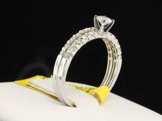 14K LADIES WHITE GOLD .46C SOLITAIRE DIAMOND ENGAGEMENT RING BRIDAL 