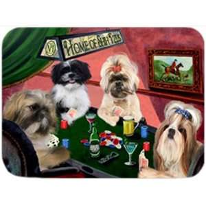  Shih Tzu Large Tempered Cutting Board 4 Dogs Playing Poker 