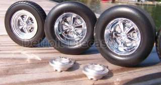 18 NOS Detroit DieCast Chrome 5 Spoke Wheel Tire Set  