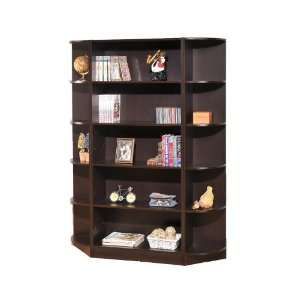  ABC 5 tier Bookcase with 2 Corner Shelves Espresso Finish 