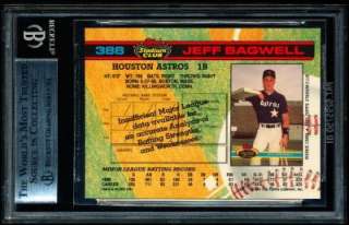 1991 Stadium Club #388 Jeff Bagwell BGS 9 Missing Foil  