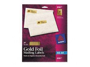    Avery Foil Mailing Labels, 3/4 x 2 1/4, Gold, 300/Pack