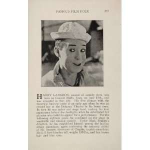  1925 Harry Langdon Crauford Kent Silent Film Actor 