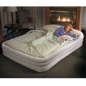 INTEX QUEEN AIRBED DELUXE FRAME GUEST AIR BED MATTRESS  