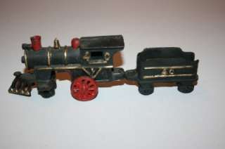 Antique Cast Iron Train # 40 Engine and Coal Car Black  