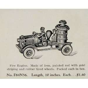 1933 Ad Antique Toy Iron Fire Engine Truck Vintage 