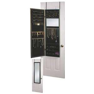 Jewelry Armoire Over the Door Full Length (2) Dual Mirror Cabinet 