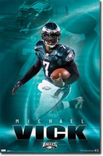 Poster Details This poster shows Michael Vick with the football. At 
