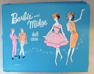 Large Barbie & Midge Doll Case 14 x 17 1/2 1963 Nice  