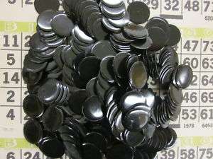 SOLID BLACK 7/8 COLORED PLASTIC BINGO CHIPS 500 pcs  