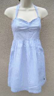 ABERCROMBIE ~ SUNDRESS BLUE STRIPE MEDIUM ~ CLOTHING ~ DRESS  