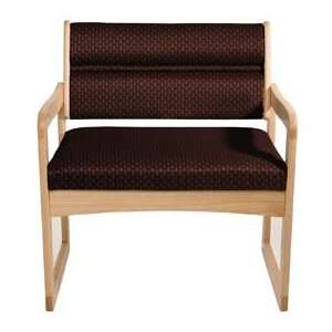  Bariatric Sled Base Chair   Light Oak/Burgundy Arch 