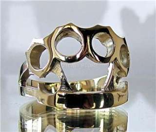 THE BRASS KNUCKLE DUSTER SOLID BRONZE RING BIKER COMBAT NO WEAPON 