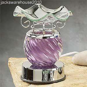 Purple Spiral Glass Electric Oil Tart Warmer Burner  