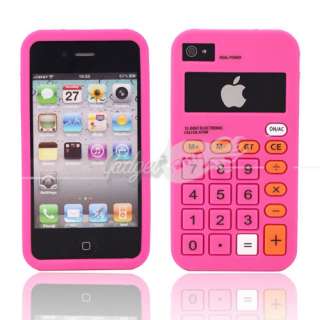 Hot Pink Calculator style Silicone Rubber Skin Case Cover for Apple 