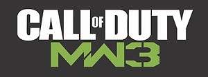 Call of Duty Modern Warfare 3 Vinyl Decal MW3 Xbox PS3  