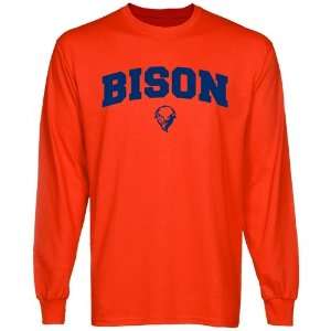  Bucknell Bison Orange Logo Arch Long Sleeve T shirt 