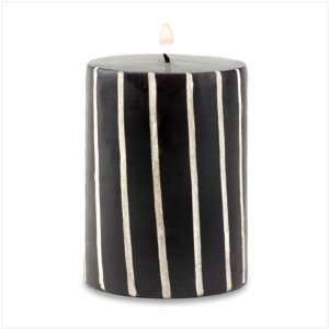  Black And White Striped Pillar Candles