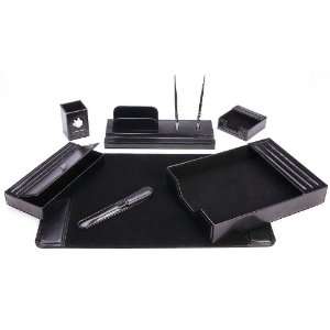   Goods Leather Desk Set, 7 Piece, Black (105 DSG7K)