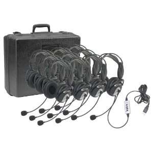    10 Pack USB 2.0 Stereo Headsets with Boom Mike Electronics