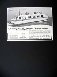 Carri Craft Catamaran Cruiser Boat 1970 print Ad  