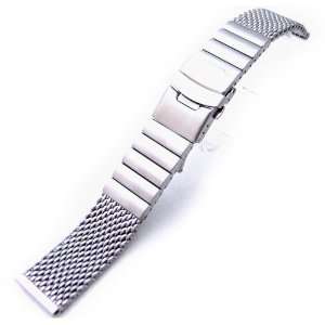 Wire Mesh Band 24/24 Heavy Stainless Steel Divers Double Clasp solid 