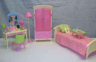   Bedroom Furniture set ~ Bed Vanity Chair Lamp Make up Accessories