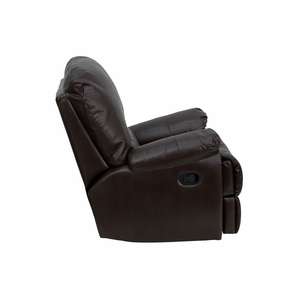 Flash Chair Recliner Leather Brown Overstuffed  