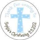   boy Personalized favor stickers personalized Baptism christening cross