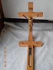 Vintage Last Rite Sick Call Crucifix Light Wood Cross Candles Gold 