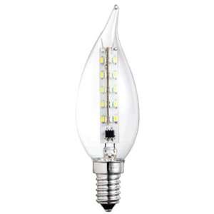  Ag Eco LED Candelabra Flame Tip Light Bulb, C32, Clear, 2 