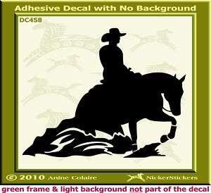 Sliding Reining Horse Trailer Window Decal Sticker 458M  