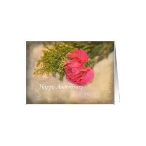 Pink Carnation Wedding Anniversary Card