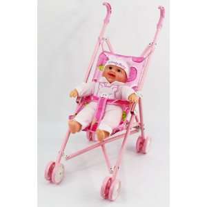  (Pink Doll) Pink Baby Doll Stroller Good Quality safe Toys 