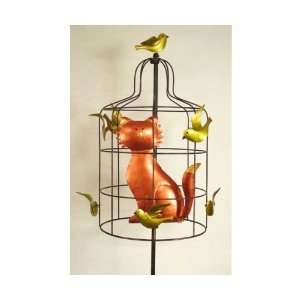  Cat In Cage w/Birds Spinner (Wind Garden Products) (Cat 