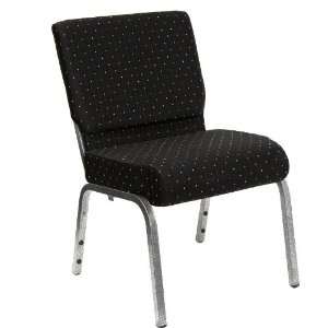 21 Extra Wide Black and Yellow Dot HERCULES™ Church Chair with 4 