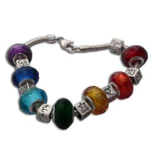  Chakra Cubes Color Bead Bracelet: Jewelry