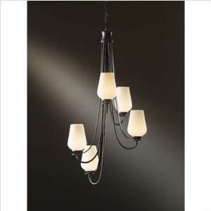   Chandelier Finish Brushed Steel, Shade Color Stone
