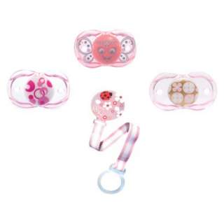   Kleen Pacifier 3 pk. with Pacifier Holder   Pink.Opens in a new window