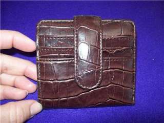 Rolfs Small Tab Credit Card Holder Wallet brown Croco  