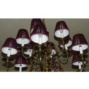 BURGUNDY, CHANDELIER, or, CANDLE LIGHTS, CLIP ON, LAMP SHADES, SHADE 