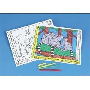  S&S Worldwide Coloring Placemats   Endangered Animals (Set 