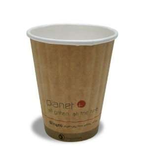  8 oz. Planet Kraft PLA Compostable Hot Cup   Double Wall 