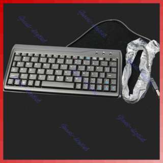 Black Slim 78 Key Mini Keyboard USB F Laptop Desktop PC  