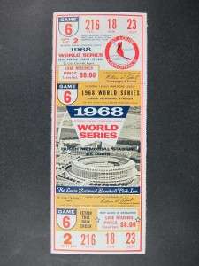 1968 World Series Game 6 Unused Ticket (Detroit Tigers vs. St. Louis 